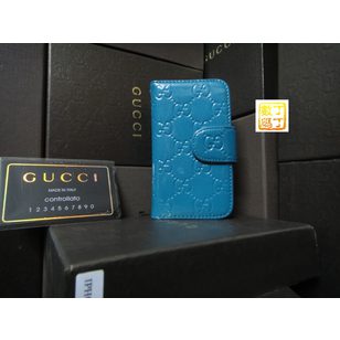 Patent Leather GG Embossed Iphone Cover (Short Direction Open)