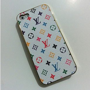 Monogram Multicolor Canvas iphone 5 Case Cover(Gold)