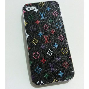 Monogram Multicolor Canvas iphone 5 Case Cover(Silver)