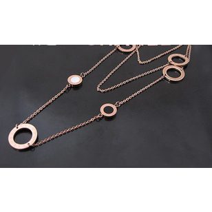 Germany Imported 316L Titanium Steel Long Necklace(Rose Gold)