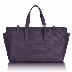 Purple leather tote