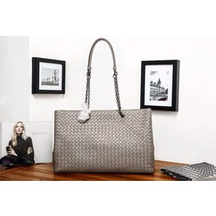 Original woven cowhide leather chain tote bag