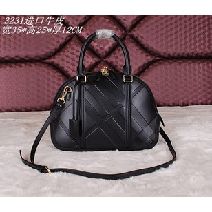 Embossing leather top handle bag