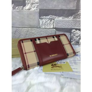 Card slot leather trim zippy wallet