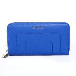 Light Blue Leather Zippy Wallet