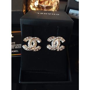 Rhinestone double C earrings