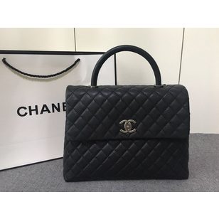 top grade caviar leather handle flap bag