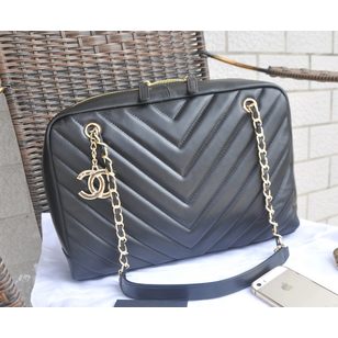 Original leather zipper tote