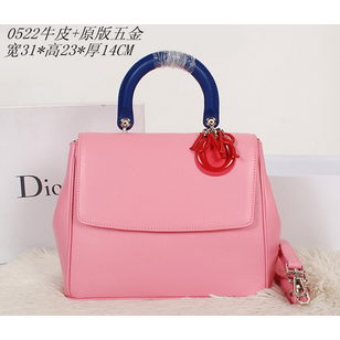 Leather flap handle bag