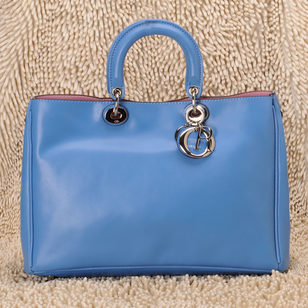 Diorissimo Blue Nappa Leather Handle Bag