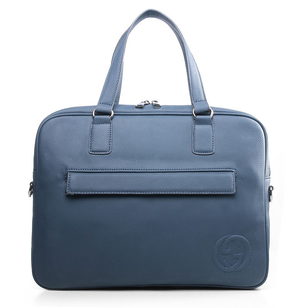 Light Blue Leather Briefcase