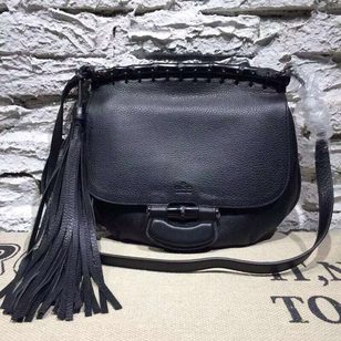 Bamboo tassel shoulder bag original leather