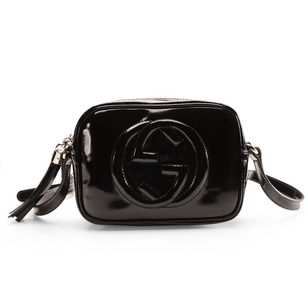 Black soft patent leather Soho Disco Bag