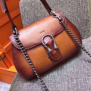 Original leather snake closure flap shoulder bag