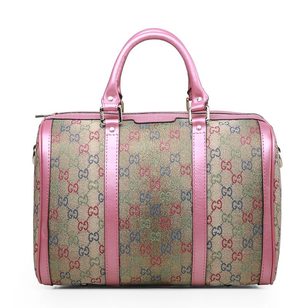 Multiple color double G fabric boston bag