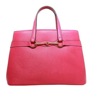 Pink Real Cowhide Leather Handle Bag