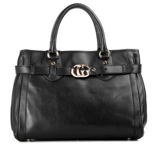 GG Running Medium Tote With Double G Black