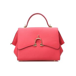 Fuschia Leather Flap Handle Bag