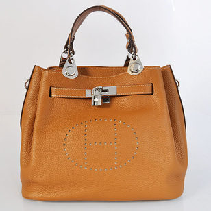 Coffee LYCHEE LEATHER Kelly 32cm