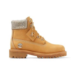 JC X TIMBERLAND/F Wheat Nubuck Leather Boots with Crystal Collar