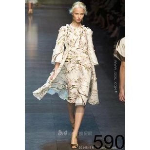 D&G Plum flower printing silk dress