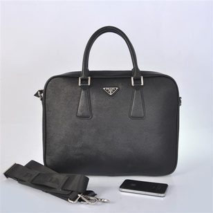 Black Saffiano Leather Briefcase