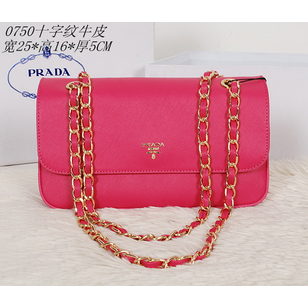 Saffiano leather chain clutch