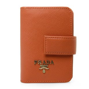 Orange Saffiano Leather Card Holder