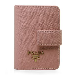 Pink Saffiano Leather Card Holder