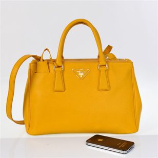 Yellow Saffiano Leather Classic Handbag