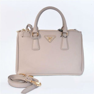 Off White Saffiano Leather Classic Handbag