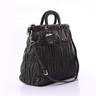 RUCHED TESSUTO Lambskin Leather Handle Bag