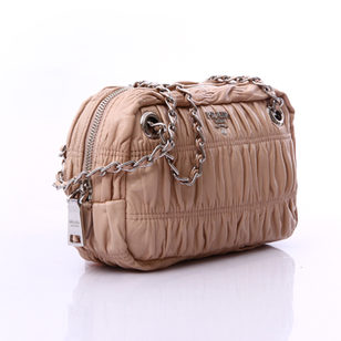 Ruched Nappa Leather Bauletto Bag