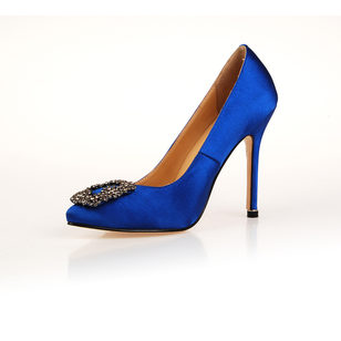 Blue satin Pump