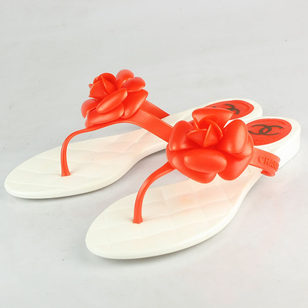 Red Camellia Flat Flip Flop