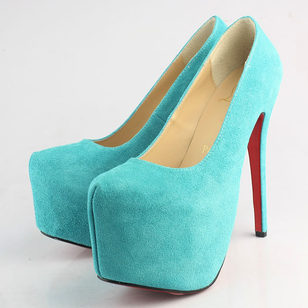 Green Suede Leather Hidden Platform Pump