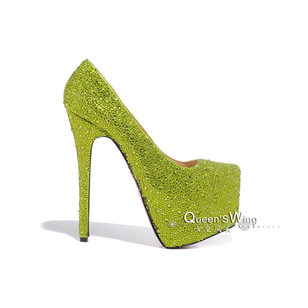 Green Crystal Red Sole Ultra High Platform Pump