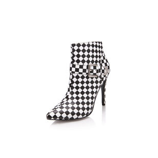 Black check Pointed head Boots