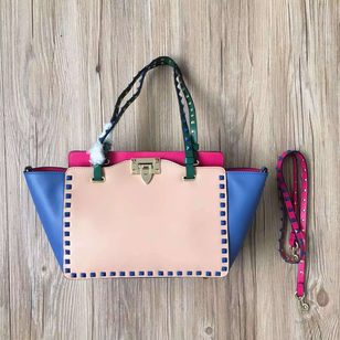 original leather color combo rivet tote