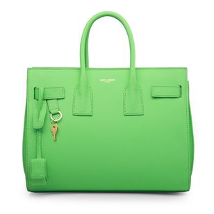 Green leather handle bag