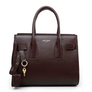 Brown leather handle bag