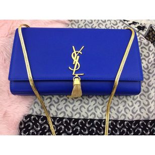 Leather chain tassel flap bag