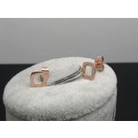 Cartier Rose Gold Squared Ring Earrings