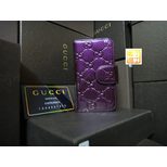 Gucci Patent Leather GG Embossed Iphone Cover (Short Direction Open)