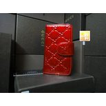 Gucci Patent Leather GG Embossed Iphone Cover (Short Direction Open)