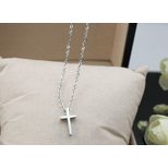 Cartier Silver Gold Small Cross Charm Necklace