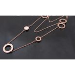 Bvlgari Germany Imported 316L Titanium Steel Long Necklace(Rose Gold)