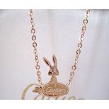 Cartier Rose Gold Finish Titanium Steel Necklace Rabbit and Carrot Pendant