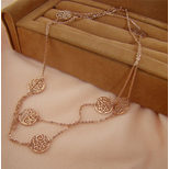 Cartier Rose Gold Cutout Totem Pendants Long Necklace