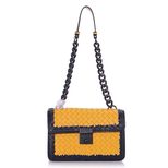 Bottega Veneta Yellow leather metal chain shoulder bag